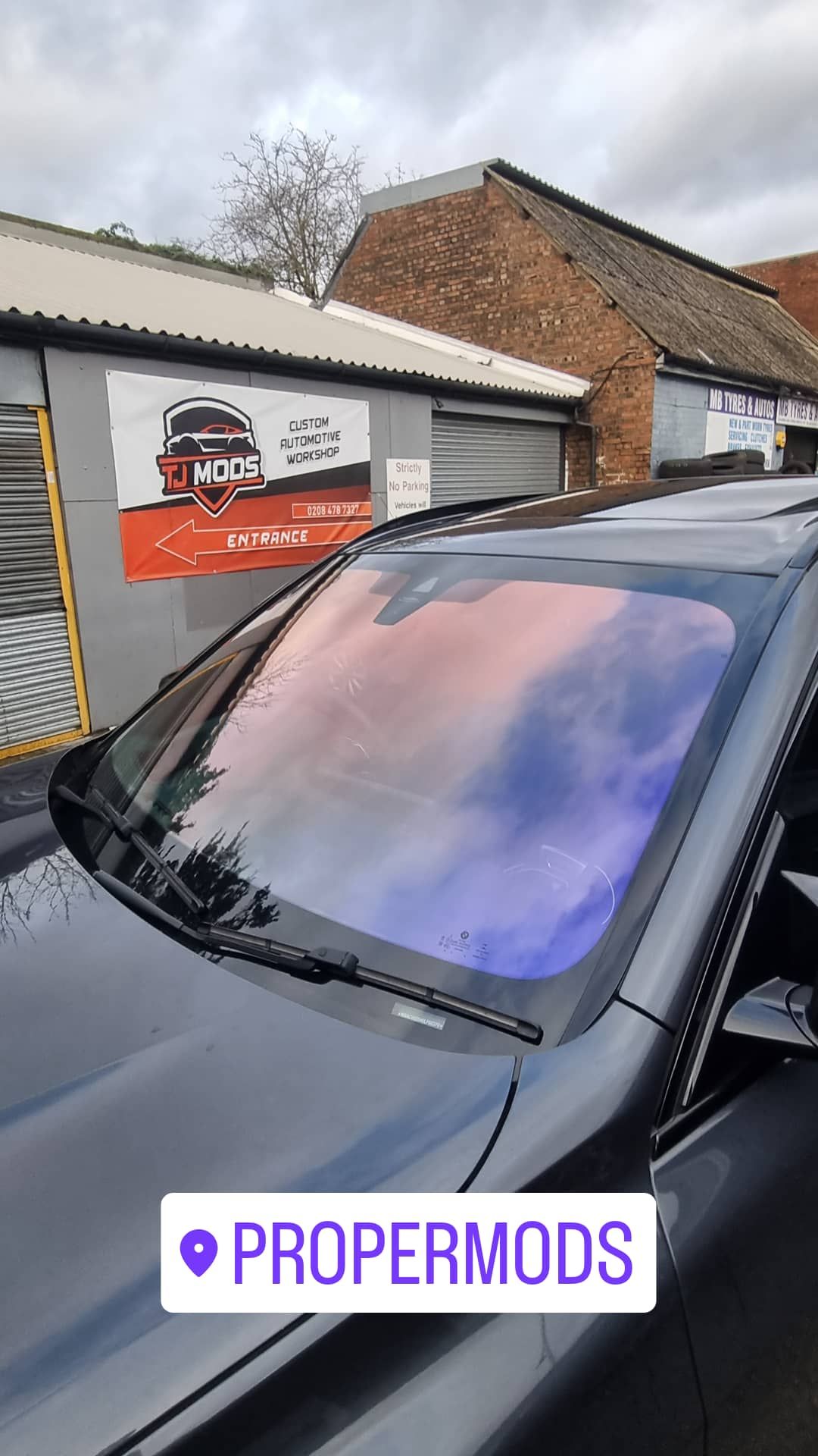 Car with freshly tinted windows