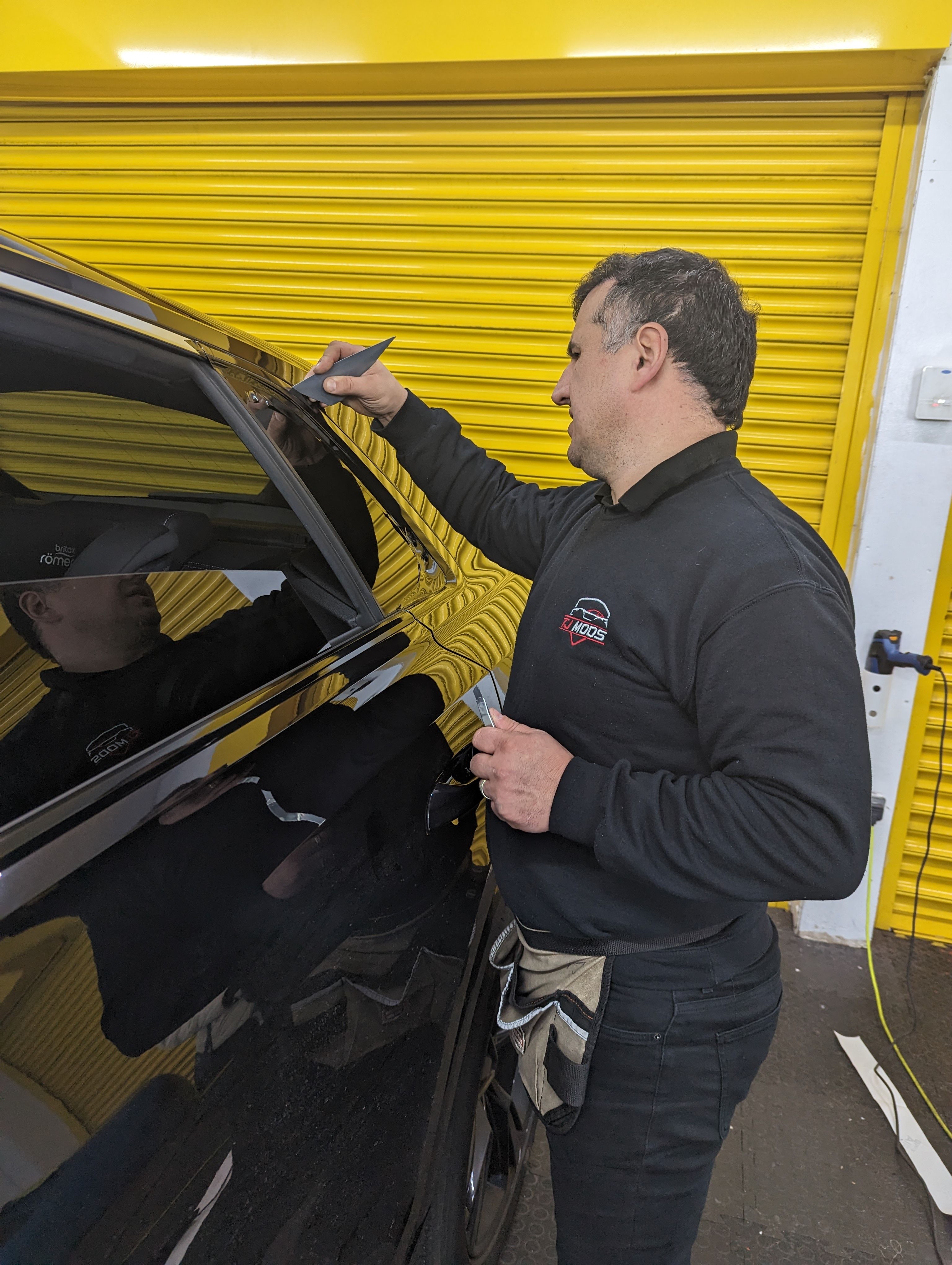 Finished window tinting work