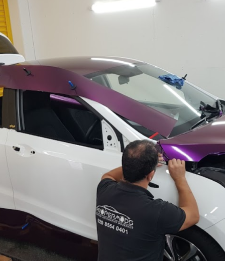 Colour change wrap in progress