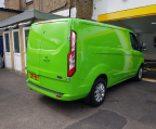 Bright green wrapped van